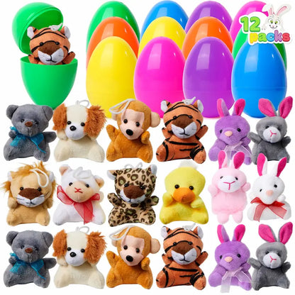 Huevos de Pascua de peluche de animales pre-rellenados para niños
