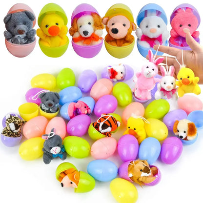 Huevos de Pascua de peluche de animales pre-rellenados para niños