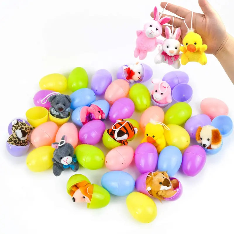 Huevos de Pascua de peluche de animales pre-rellenados para niños
