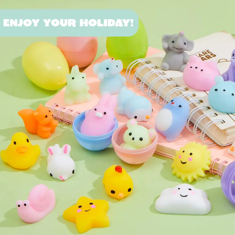 Pre-filled Easter Eggs with Squishy Animals – Pack of 24